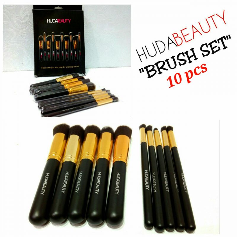 Huda Beauty 10 Pcs Brushes Set 